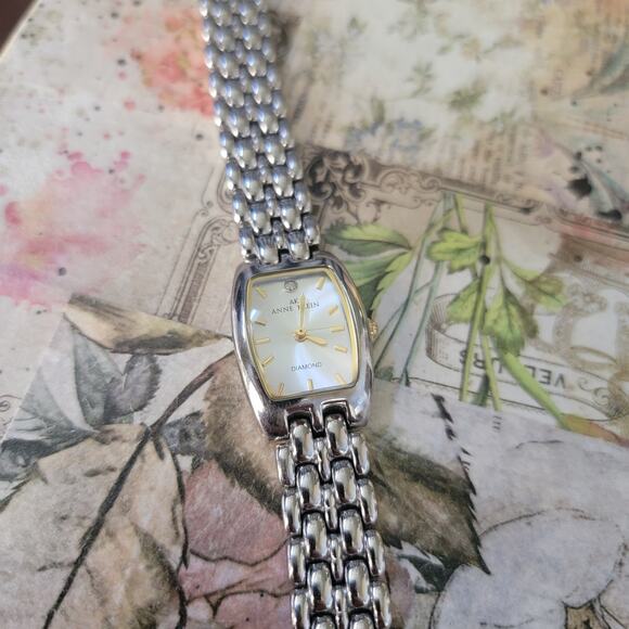 Anne Klein Diamond Accent Watch Silver/Gold Two-Tone, Model 10/5734-5 - Picture 3 of 10